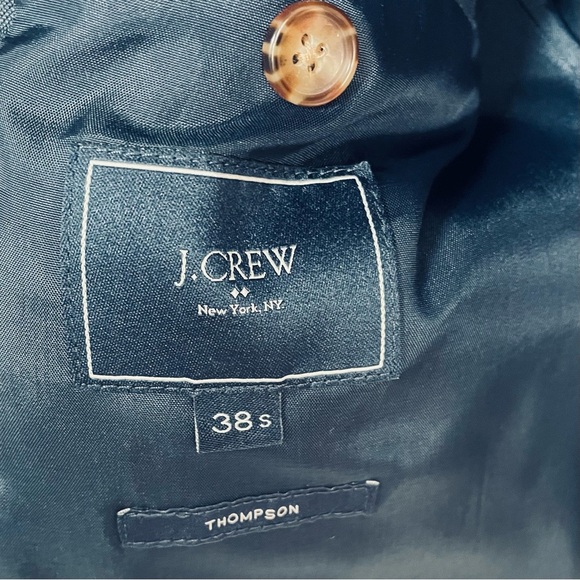 J. Crew Thompson Heathered Navy 100% Wool 38S Suit Jacket Sport Coat Flawed - Picture 6 of 13